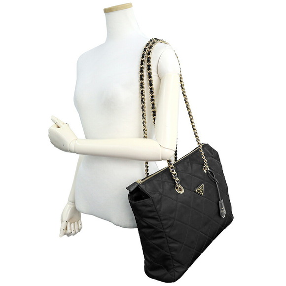 Prada Tote Black Bag Edition Nylon Chain Re Polyamide Shoulder Re - Picture 9 of 9